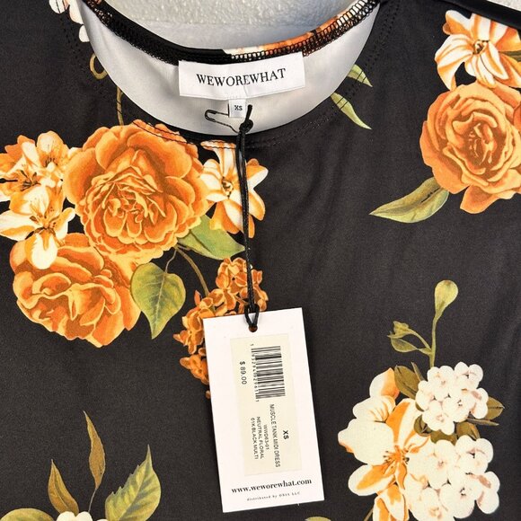 We Wore What Women's Black/Floral Muscle Tank Midi Dress Size XS Fairy Grunge - Picture 2 of 7